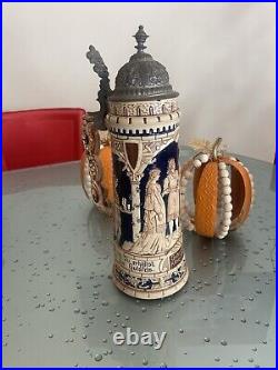 German Beer steins vintage lidded