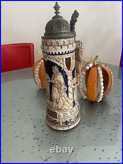 German Beer steins vintage lidded