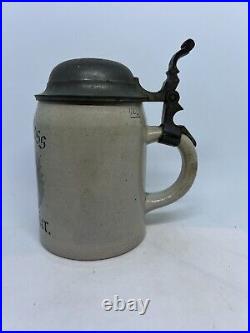 German ElbSchloss Lager Bier, Brewery Beer Stein Hamburg 1900