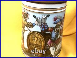 German Exceptional Porcelain Beer Stein withColor Lithophane 0.5L