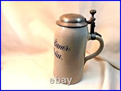 German Franziskaner Leistbrau 1L Brewery Beer Stein c1900