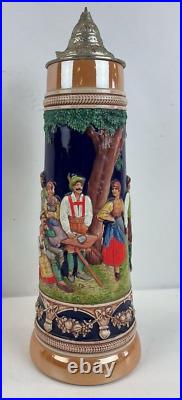 German GERZ Lidded Beer Stein 2L Dancing Party