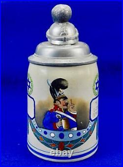 German Germany Bavarian WW1 Antique Presentation Beer Stein Mug Cup Jewish Star