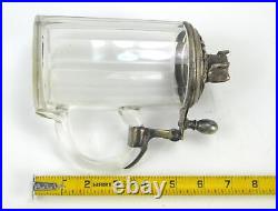 German Germany WW1 Antique Old Glass Lidded Beer Stein Mug Cup