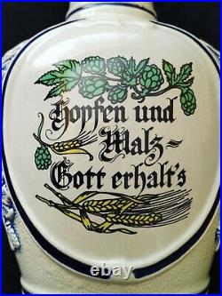 German Gerz Stoneware 2L Beer Growler Gleumes Hopfen Und Malz Gott Erhalts