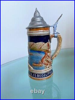 German Goebel Loreley Vintage Lidded Beer Stein