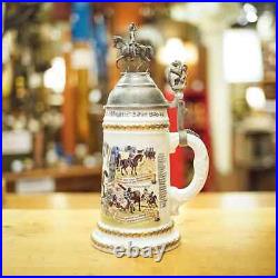 German Military Regimental Lithophane Beer Stein 1896-1899 Prince Carl Bavaria