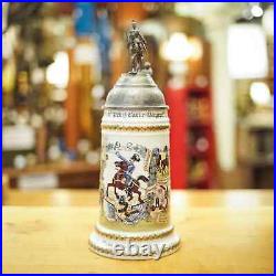 German Military Regimental Lithophane Beer Stein 1896-1899 Prince Carl Bavaria