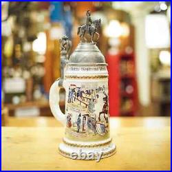 German Military Regimental Lithophane Beer Stein 1896-1899 Prince Carl Bavaria