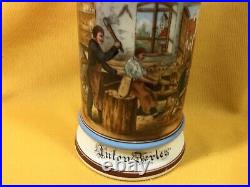 German Occupational Beer Stein Wagon Maker -Anton Berle withLitho