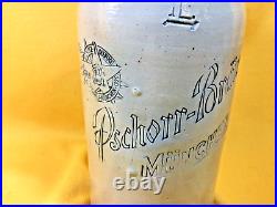 German Pschorr-Brau, Munchen 1L Stoneware Pewter Lidded Beer