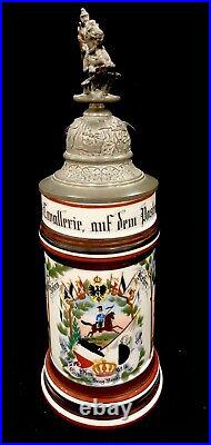 German Regimental Beer Stein Dragoon Calvary 1897-1900 No 16 Lithophane