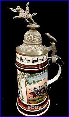 German Regimental Beer Stein Dragoon Calvary 1897-1900 No 16 Lithophane