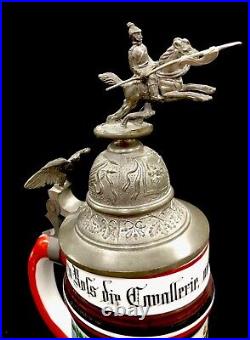 German Regimental Beer Stein Dragoon Calvary 1897-1900 No 16 Lithophane