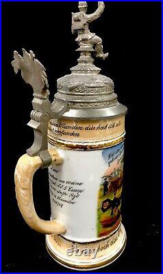 German Regimental Beer Stein Infantry Comp 4 Reg 164 1905-1907 Lithophane