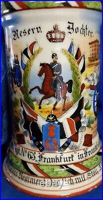 German Regimental Military Beer Stein 1902-04 Artillery Named-Roster-Marked #3/6