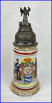 German Regimental Stein Tankard Lithophane Telegraph Delivery Postal Risqué 10