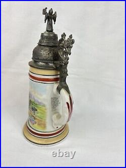 German Regimental Stein Tankard Lithophane Telegraph Delivery Postal Risqué 10