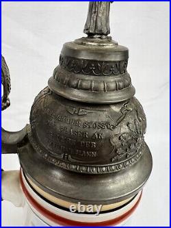 German Regimental Stein Tankard Lithophane Telegraph Delivery Postal Risqué 10