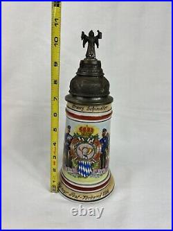 German Regimental Stein Tankard Lithophane Telegraph Delivery Postal Risqué 10