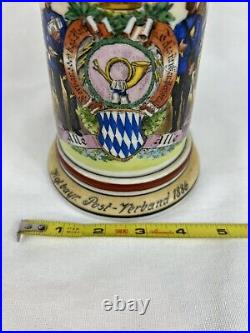 German Regimental Stein Tankard Lithophane Telegraph Delivery Postal Risqué 10