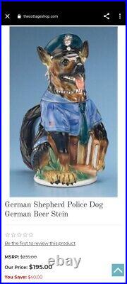 German Shepherd Police Dog. German Beer Stein Limited Edition. 550/5000