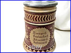 German Vintage 0.5L Hand Decorated Beer Stein Augustus Saeltzer Factory 1880