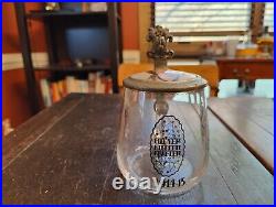 German WWI beer stein glass pewter lid possibly US made pre-1917 German American