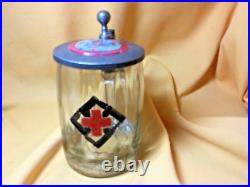 German WWII Military Beer Stein Red Cross withInlay Lid- c. 1939