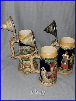 German beer steins vintage lidded