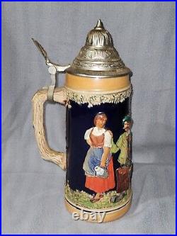 German beer steins vintage lidded