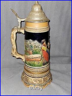 German beer steins vintage lidded