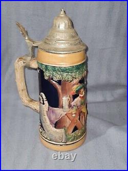 German beer steins vintage lidded