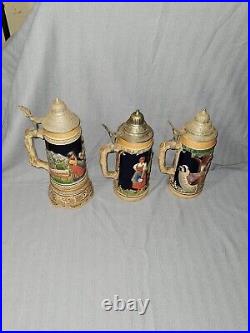 German beer steins vintage lidded