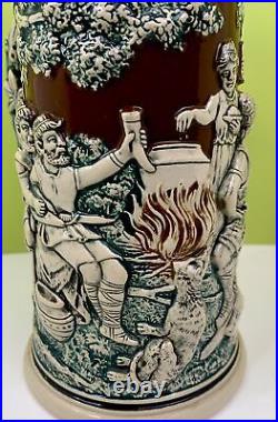 Gesetzlich Geschutzt Circa 1900 1/2L German Figural beer stein antique