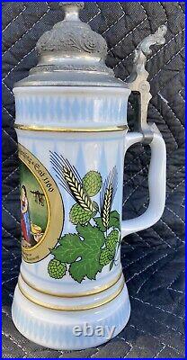 HF Hofbrauhaus Porcelain German Beer Stein Lidded Ltd Edition 1982 Originals Int