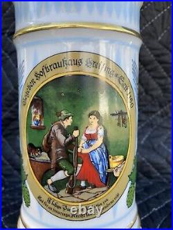 HF Hofbrauhaus Porcelain German Beer Stein Lidded Ltd Edition 1982 Originals Int