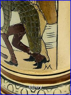 Hauber & Reuther Antique German Beer Stein 175 Bowling Scene. 5L Signed M Gift