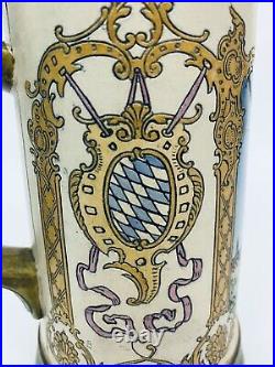 Hauber & Reuther Antique German Beer Stein 423 Munich Germany Munich Child Crest