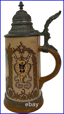 Hauber & Reuther HR Antique German Beer Stein 423 Munich Germany City Series