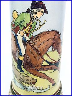 Hauber & Reuther HR Antique German Beer Stein 520 Fox Hunting with Saying gift