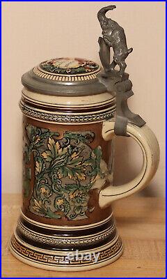 High-Wheel Bicycle Rider by Marzi & Remy 1/2L German beer stein antique # 955