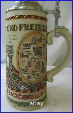 Hilgert / Westerwald Numbered Ltd German Reunification Berlin Lidded Beer Stein