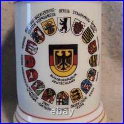 Karl ZIMMERMANN German Lidded LITHOPHANE Beer Stein Zinndeckel Porcelain Regimen