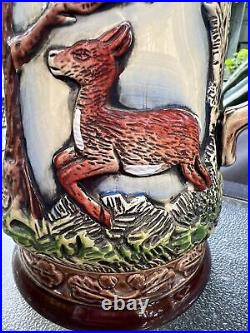 King Tierwelt Wildlife Owl German Beer Lidded Stein 3D Tierleben Wild Species