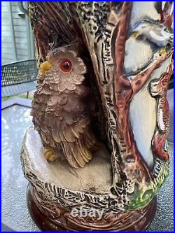 King Tierwelt Wildlife Owl German Beer Lidded Stein 3D Tierleben Wild Species