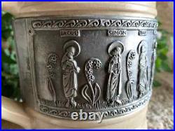 LARGE GERZIT W. Germany 12 Apostles Beer Stein-German 94% Zinn Pewter 1L