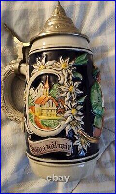 LOT OF 5 Vintage Rare German And West Germany Lidded Beer Steins 10-16