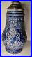 Large-Antique-German-Beer-Stein-Pitcher-Jug-Cobalt-Blue-Glaze-Uncommon-Design-01-xce