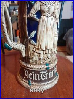 Large German Lidded Beer Stein